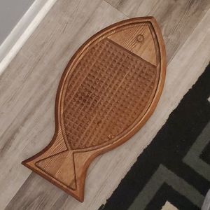 Vintage Teak? Serving Tray, Danish Design, Fish Cutting Board, 70s?